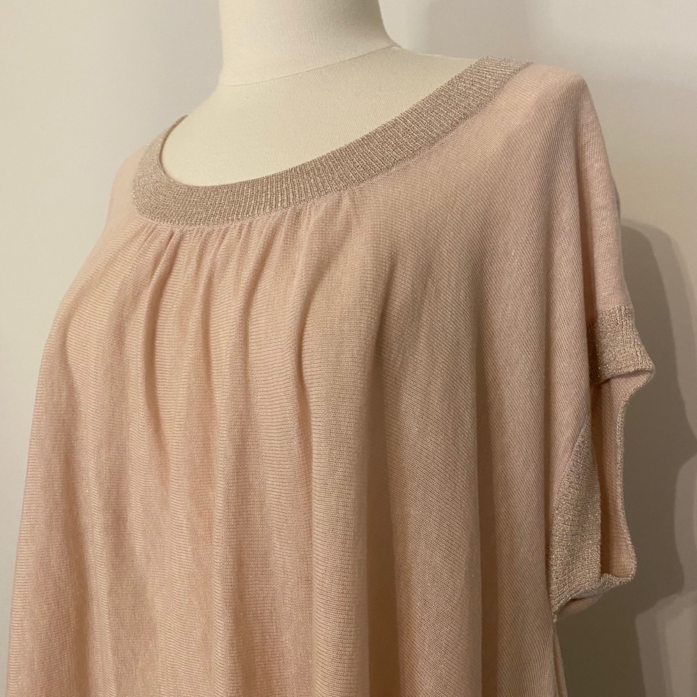 Pink drape tunic with silver trim - Picture 3 of 3